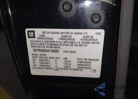 2004 GMC Sierra 1500 Denali z USA, uszkodzony, nr VIN 2GTFK69UX41182653